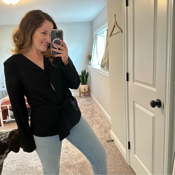 Oscar De La Renta Black Blazer Jacket Medium - Picture 5 of 14